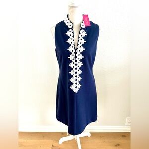 Lilly Pulitzer Navy Calista Dress with White Trim
